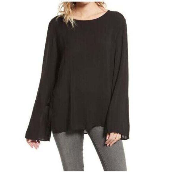 Treasure & Bond Women's Soft Viole Long Sleeve Shirt In Black 2XLarge MSRP $69 - Picture 1 of 6